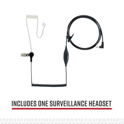 Cobra GA-SV01 Surveillance Walkie Talkie Headset Microphone, Black | Compatible with all Cobra MicroTalk Two-Way Radios, Silicone Ear Tip - style: Surveillance Headset Mic