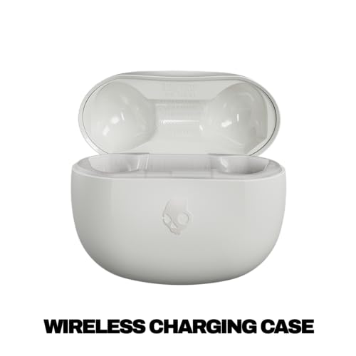 Skullcandy Rail ANC Active Noise Cancelling Wireless Earbuds - Bone/Orange | In-Ear, Bluetooth Headphones, Noise Cancellation, 38 Hours Battery, Microphone for iPhone Android, Customizable Sound - color: Bone
