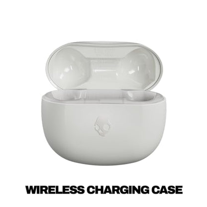 Skullcandy Rail ANC Active Noise Cancelling Wireless Earbuds - Bone/Orange | In-Ear, Bluetooth Headphones, Noise Cancellation, 38 Hours Battery, Microphone for iPhone Android, Customizable Sound - color: Bone