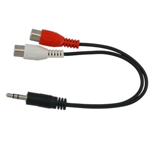 6" 3.5mm Stereo (M) to Dual RCA (F) Audio Cable (Black)