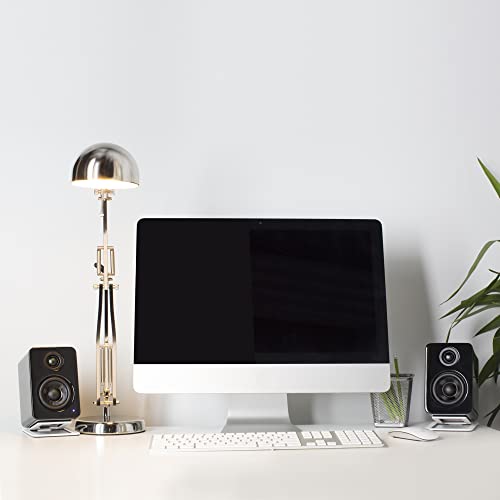 Kanto YU2GB PC Gaming Desktop Speakers | 3" Composite Drivers | 3/4" Silk Dome Tweeter | Class D Amplifier | 100 Watts | Built-in USB DAC | Subwoofer Output | Pair | Gloss Black - color: Gloss Black
