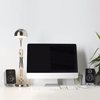 Kanto YU2GB PC Gaming Desktop Speakers | 3" Composite Drivers | 3/4" Silk Dome Tweeter | Class D Amplifier | 100 Watts | Built-in USB DAC | Subwoofer Output | Pair | Gloss Black - color: Gloss Black