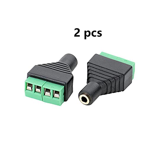 3.5mm 1/8"4Pole Female Jack TRRS Stereo Audio Video to 4Screw2pcs | Solderless Terminal Female Headphone Replacement AUX Balun Converter Adapter