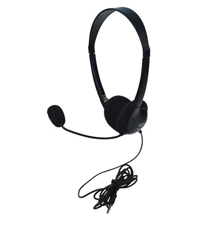 Califone 3065AVT Lightweight Personal Multimedia Stereo Headset with To Go Plug, Black, Fully Adjustable Headband Fits All Students, Recessed Wiring Resists Prying Fingers
