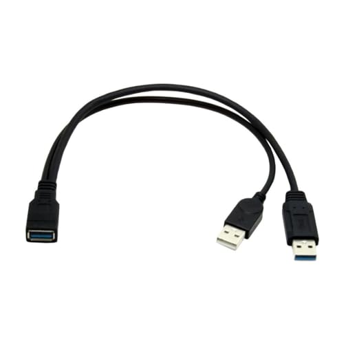 chenyang USB 3.0 Splitter Y Cable USB 1 Female to 2 Male Extra Power Data Extension Cable for 2.5" Mobile Hard Disk - color: USB 1 Female to 2 Male