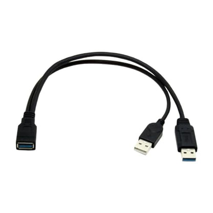 chenyang USB 3.0 Splitter Y Cable USB 1 Female to 2 Male Extra Power Data Extension Cable for 2.5" Mobile Hard Disk - color: USB 1 Female to 2 Male