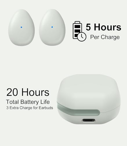 Extra-Small Wireless Earbuds for Small Ears Z1, Semi-in Ear Bluetooth Invisible Headphones, Low-Profile & Lightweight for Side Sleeping, Cycling & Helmet Use, iPhone Android - color: Ligth Green