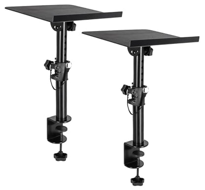 Rockville APM8B V2 Black 8" Powered Studio Monitor Pair with DMS75 Stands | 500W Peak / 160W RMS, Bluetooth 5.3, XLR/TRS/RCA/USB/3.5mm Inputs, RCA Output, Desk Clamp with 15 Degree Tilt, 4-items