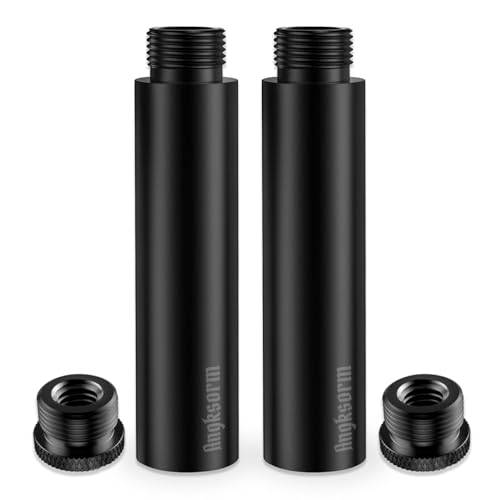 3 Inch Mic Stand Extension Tubes KE26X, 5/8-27 Male to Female, 2 Pack | Dual Microphone Risers, Boom Arm Extenders, XLR Cable Clearance, Podcast Studio Setup - size: 3-INCH 2PCS