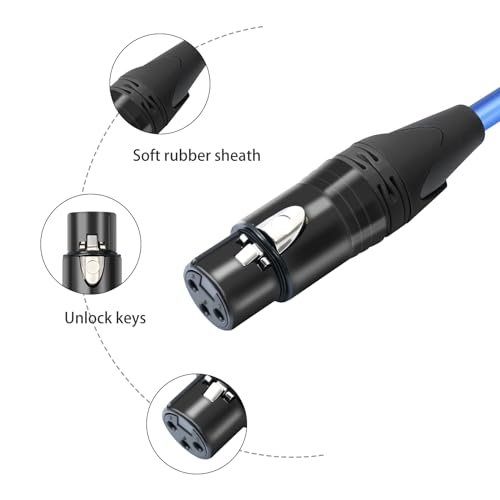 2Pack 3.3Feet XLR Female to 1/4 TS Right Angle,1/4 TS Right Angle to XLR Female Micphone Cable,6N OFC+Silver Plated HI-END Audio Cable for Micphone Mixer - size: 3.3Feet（2Pack）