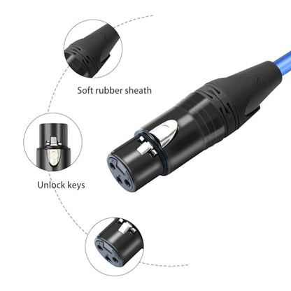 2Pack 3.3Feet XLR Female to 1/4 TS Right Angle,1/4 TS Right Angle to XLR Female Micphone Cable,6N OFC+Silver Plated HI-END Audio Cable for Micphone Mixer - size: 3.3Feet（2Pack）