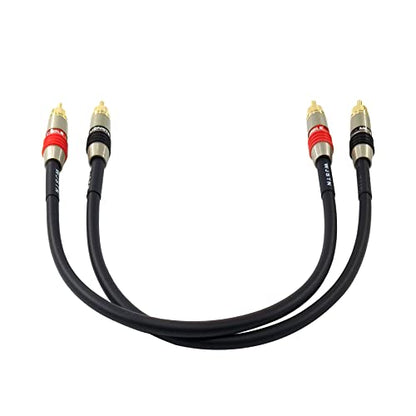 WJSTN RCA to RCA Audio Cable Subwoofer Cable, Digital Coaxial Audio Cable RCA Male to RCA Male Dual Shielded Wire -Black 2pack (2FT)