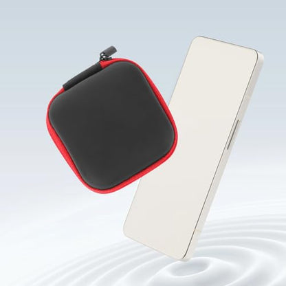 PRETYZOOM Portable Earbud Case Holder Eva Pouch Red Travel Electronic Organizer Bag for Earbuds Cable Storage Compatible and Accessories