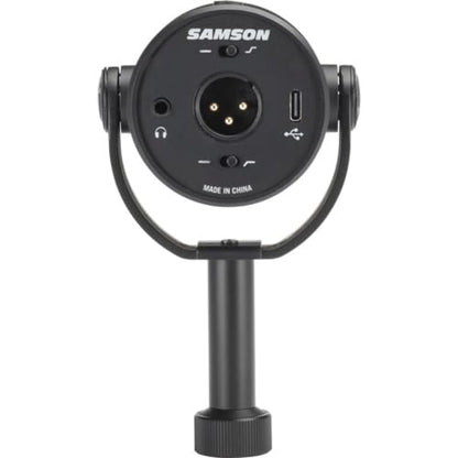 SAMSON Q9U XLR/USB Dynamic Broadcast and Podcasting Microphone Bundled with 20ft XLR Cable + Pop Filter + Microphone Arm + Microfiber Cleaning Cloth (5 Items)