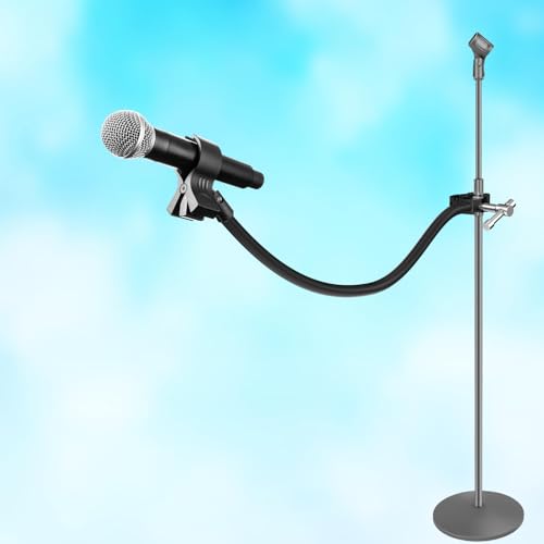Mippko Gooseneck Microphone Stand,19.69" Flexible Adjustable Arm Super Crab Clamp Mic Clip 3/8"-16 to 5/8"-27 Adapter Mount,Compatible with Shure/Fifine / AT2020 / Pyle/Blue Snowball/Razer - style: Gooseneck Microphone Stand