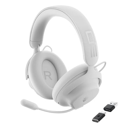 Alienware Pro Wireless Gaming Headset, ANC | 2.4GHz Connection, 50mm Drivers, Hi-Res Audio, Lunar Light, Gaming Ready - color: Lunar Light