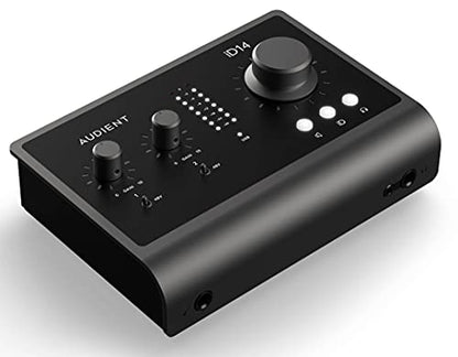 Audient iD14 MkII 10-In 6-Out Audio Interface Bundle with 2 Instrument Cables, 2 XLR Cables, and Austin Bazaar Polishing Cloth
