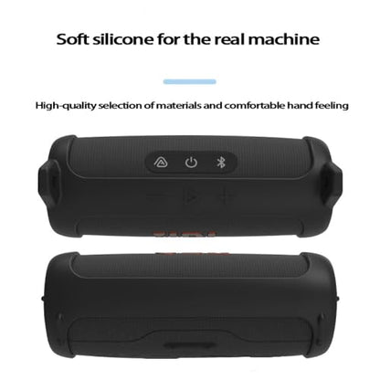Protective Silicone Cover Sleeve for JBL FLIP 7 Bluetooth-compatible Speaker Soft Durable Anti-Drop Bump-resistant and Shock-proof Travel Carrying Case with Shoulder Strap and Carabiner (Black) - color: Black