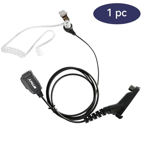ETMY Covert Acoustic Tube Earpiece with Mini PTT Mic, Compatible with Motorola APX 6000/7000/8000, XPR 7550/7550e, P82/P86 Series Two-Way Radio (1)