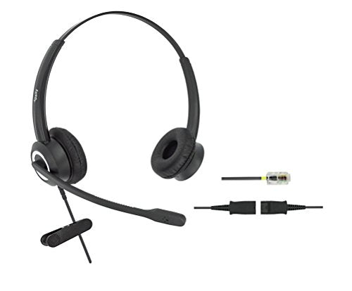 RJ9 Cisco Wired Office Phone Headset HD Voice for Cisco Phones 6851 6861 7945g 7962g 8811 8841 8845 8851 8861 8961 9951 Series Model,Plus 3.5mm Adapter for Smartphone - size: RJ9 Duo for Cisco