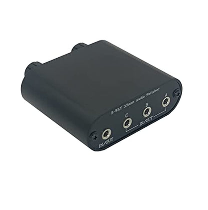 3.5mm Audio Switch with line Volume Controller, 3 in 1 Out 1/8" aux switcher Splitter selector Box, Mini Inline Headphone attenuator Volume Control knob -MC31 - color: 3-port 3.5mm Switch with volume