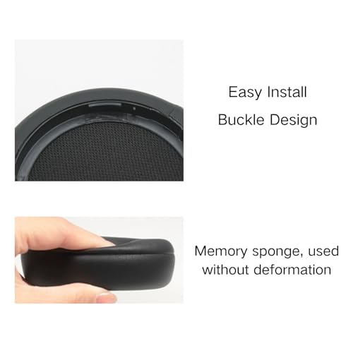 Ear Pads Replacement - Compatible with Microsoft Surface GEN I&II Headphone | Protein Leather Ear Cushions Cups, Breathable Mesh Cover with Mounting Clips (Black) - color: Black