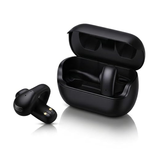 Open Ear Earbuds, Wireless Bluetooth with Clip-on Cuff Design, IPX4, 20+ Hours Battery (Black)