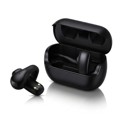 Open Ear Earbuds, Wireless Bluetooth with Clip-on Cuff Design, IPX4, 20+ Hours Battery (Black)