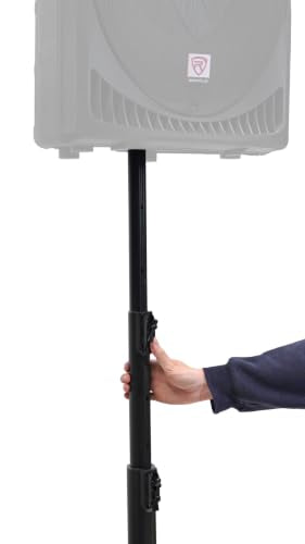 Rockville RLS5 11.5 Ft Metal Lighting T-Bar Stand, Flat-Base Legs | Air Assist Lowering, Detachable Folding 4 Ft T-Bar, Travel Bag, 35MM Pole, M10 Thread, 140 lb Load - size: 11.5ft with T-Bar