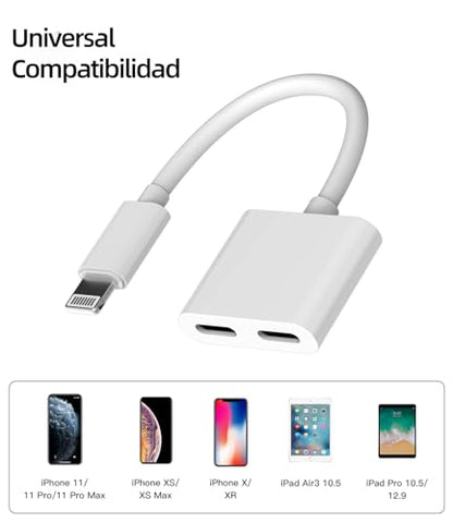 Adapter for iPhone Headphones Jack Lightning 2Pack Headphones Microphone Dongle for Apple 14 13 12 11 Pro Max for iPad Mini Cable Auxiliary Car Charger Aux Accessories Earbuds Charging Audio Connector