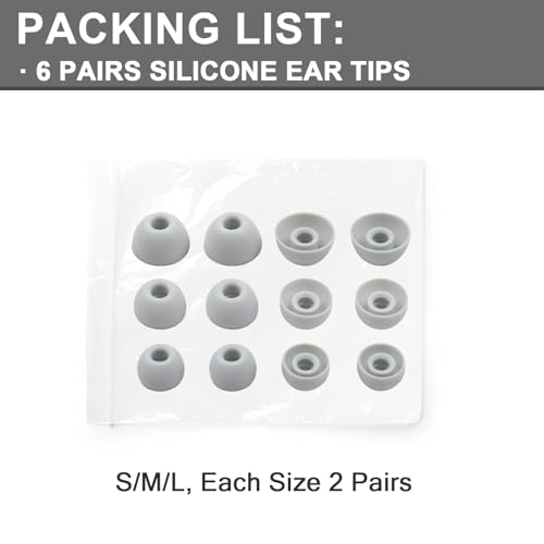 6 Pairs Replacement Silicone Ear Tips Compatible with Beats Studio Buds/Fit Pro/Studio Buds +, Silicone Earbuds Eartips Buds Cover Set for Beat Studio Buds (Grey Without Pen) - color: Grey without Pen
