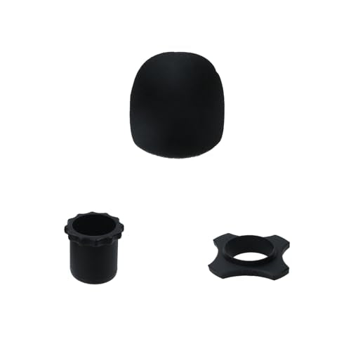 10 Sets of Shakeproof Anti-Rolling Handheld Microphone Silicone Ring Microphone Sponge Cover Silicone Protective Sleeve for KTV, Speech, Interview, Recording Studio, Black - style: 10 Sets, Black