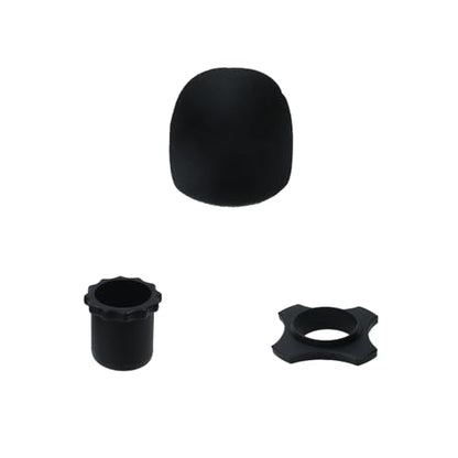 10 Sets of Shakeproof Anti-Rolling Handheld Microphone Silicone Ring Microphone Sponge Cover Silicone Protective Sleeve for KTV, Speech, Interview, Recording Studio, Black - style: 10 Sets, Black