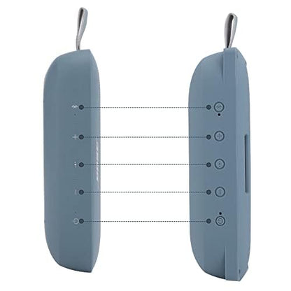 co2CREA Soft Silicone Case for Bose SoundLink Flex Bluetooth Speaker, Blue | Adjustable Shoulder Strap, Crossbody Carrying, Aluminum Carabiner, Lightweight - color: Stone Blue Case