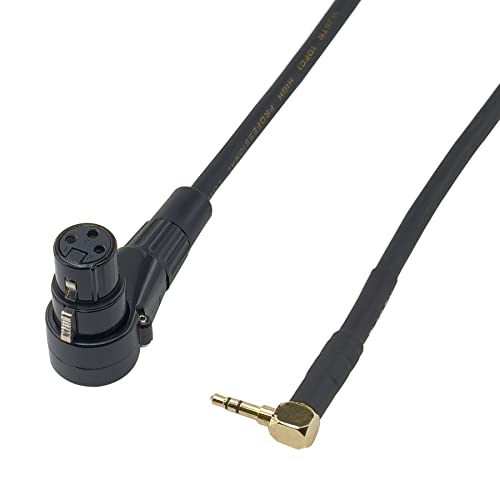 WJSTN 1/8 inch 3.5mm to Female Right Angle XLR Adjustable Angle Balanced Stereo Audio Adapter Cable - size: 6 inches