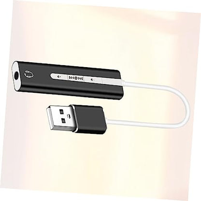 OSALADI 2pcs USB Sound Card Track for Computer Mic Earphone Support Play Volume Long-