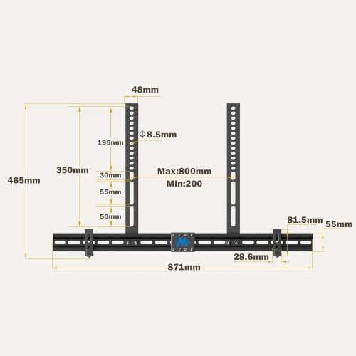 Mounting Dream Soundbar Mount Sound Bar TV Bracket Holds up to 20 Lbs | Universal Sound Bar Mount for Soundbars with/ without Holes, Non-Slip Base Holder Extends 3.4"-6.1", Easy to Install, MD5425 - size: For soundbars up to 20lbs
