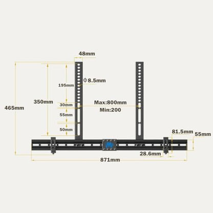 Mounting Dream Soundbar Mount Sound Bar TV Bracket Holds up to 20 Lbs | Universal Sound Bar Mount for Soundbars with/ without Holes, Non-Slip Base Holder Extends 3.4"-6.1", Easy to Install, MD5425 - size: For soundbars up to 20lbs
