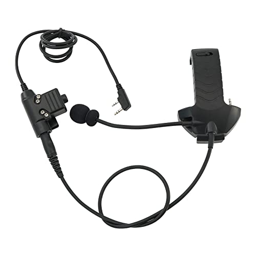 Microphone & PTT for Walker's Razor Noise Cancelling Headphones Airsoft（Black） - color: Black
