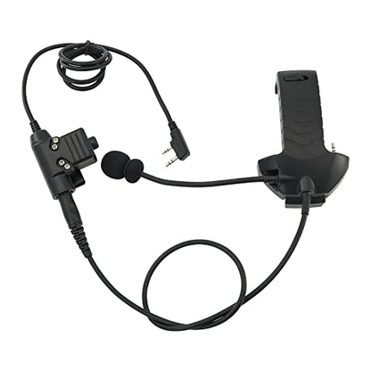Microphone & PTT for Walker's Razor Noise Cancelling Headphones Airsoft（Black） - color: Black