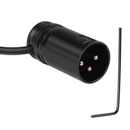QIANRENON Compact XLR Microphone Solder Adapter - Gold Plated 3Pin Male Connector, Adjustable 90 Right Angle Audio Plug for DIY Thin Cable Corner Connection, Includes Spanner - style: Male