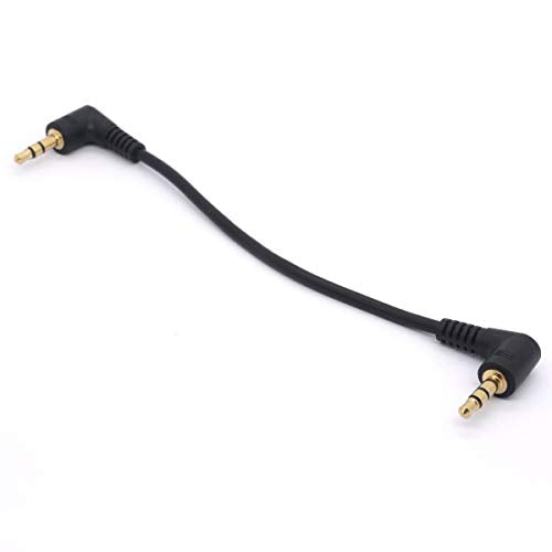 Short 3.5mm Right Angle Cable, Gold Plated 90 Degree | 3.5 Male to Male Audio Stereo Jack Plug Car Aux 3-Pole TRS (15 cm) - size: 20 cm