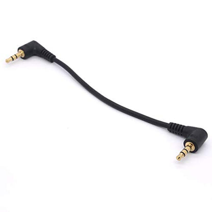 Short 3.5mm Right Angle Cable, Gold Plated 90 Degree | 3.5 Male to Male Audio Stereo Jack Plug Car Aux 3-Pole TRS (15 cm) - size: 20 cm
