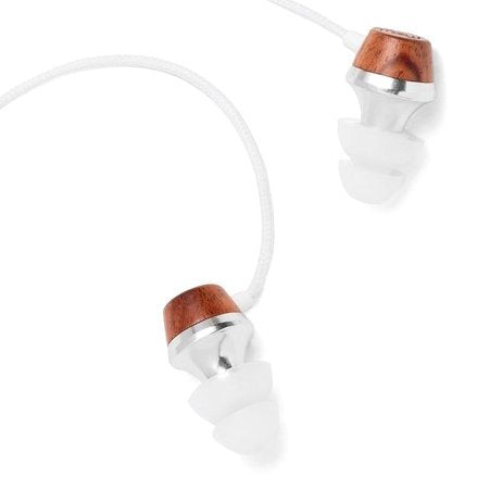 Symphonized ALN Premium Genuine Wood in-Ear Noise-isolating Headphones, Earbuds, Earphones with Mic (White) - color: White