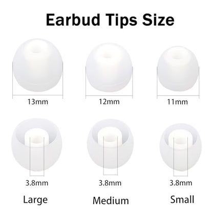 Earbud Replacement Tips Silicone Earbud Tips Ear Bud Covers Fit Most in-Ear Earbuds(Inner Hole 3.8mm -5.1mm) Headphone Ear Tips 18 Pairs S M L - color: multicolour/02