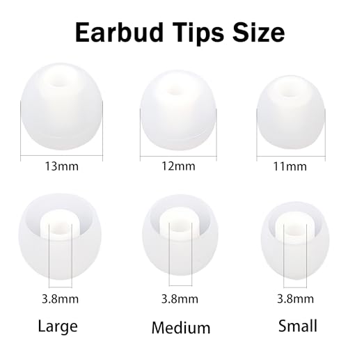 실리콘 교체용 이어버드 팁 - 대부분의 인이어 이어버드에 적합 (내부 구멍 3.8mm - 5.1mm) - 9쌍 S M L - color: 멀티컬러/08