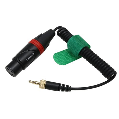 Microphone Transmitter Audio Cable Coiled for Sennheiser SK500 G4 Sony UWP D11 D21 XLR 3 Pin Female to Locking 3.5mm 1/8" TRS - color: XLR3F to 1/8", size: Coiled, up to 50cm