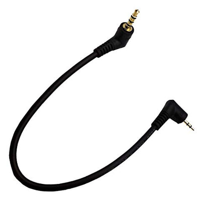10inch 2.5mm to 3.5mm Stereo Audio Cable,90 Degree Right Angle 3.5mm 4 Pole Male to 2.5mm 3 Pole Male Headset Stereo Audio Aux Extender Stereo Jack Cable,Gold Connector