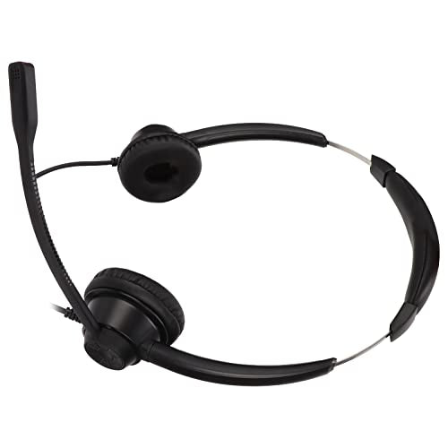 2.5mm Office Headset, Dual Ear Telephone Headphone with Noise Cancelling Microphone, Binaural Customer Service Headphones for Phone Sales Hospitals Banks, Comfortable ABS Material