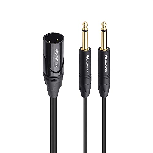 Cable Matters Dual 1/4 Inch to XLR Audio Splitter Cable, 6.6ft | XLR Male to 2x 1/4 (6.35mm) Male Splitter Cable, XLR to Dual 6.35mm Splitter, Black - size: 6.6 Feet